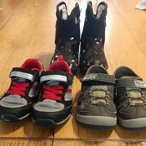 Lot of 3 toddler shoes sz 6 Stride Rite Teva Bogs